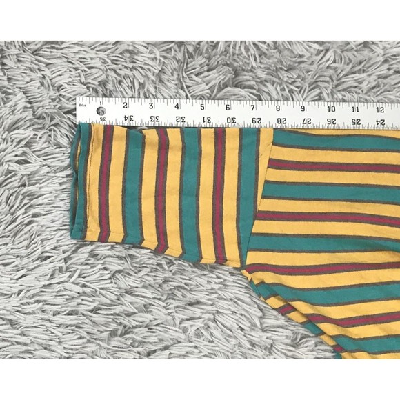 LuLaRoe Irma Small Green Orange Purple Striped - Picture 9 of 9